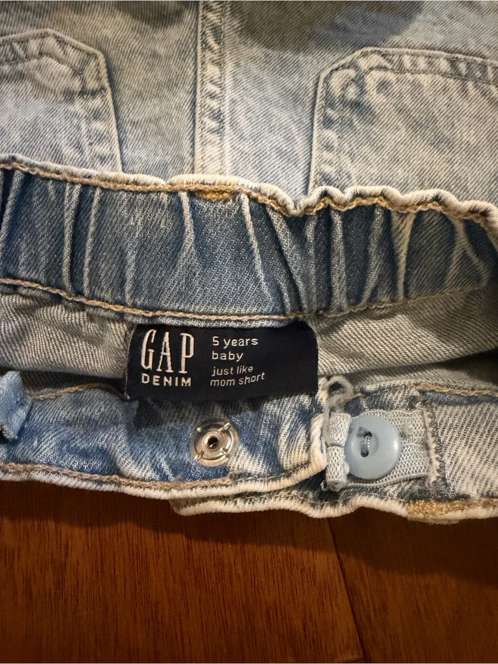 GAP Light Blue Washed Denim High-Rise Shorts